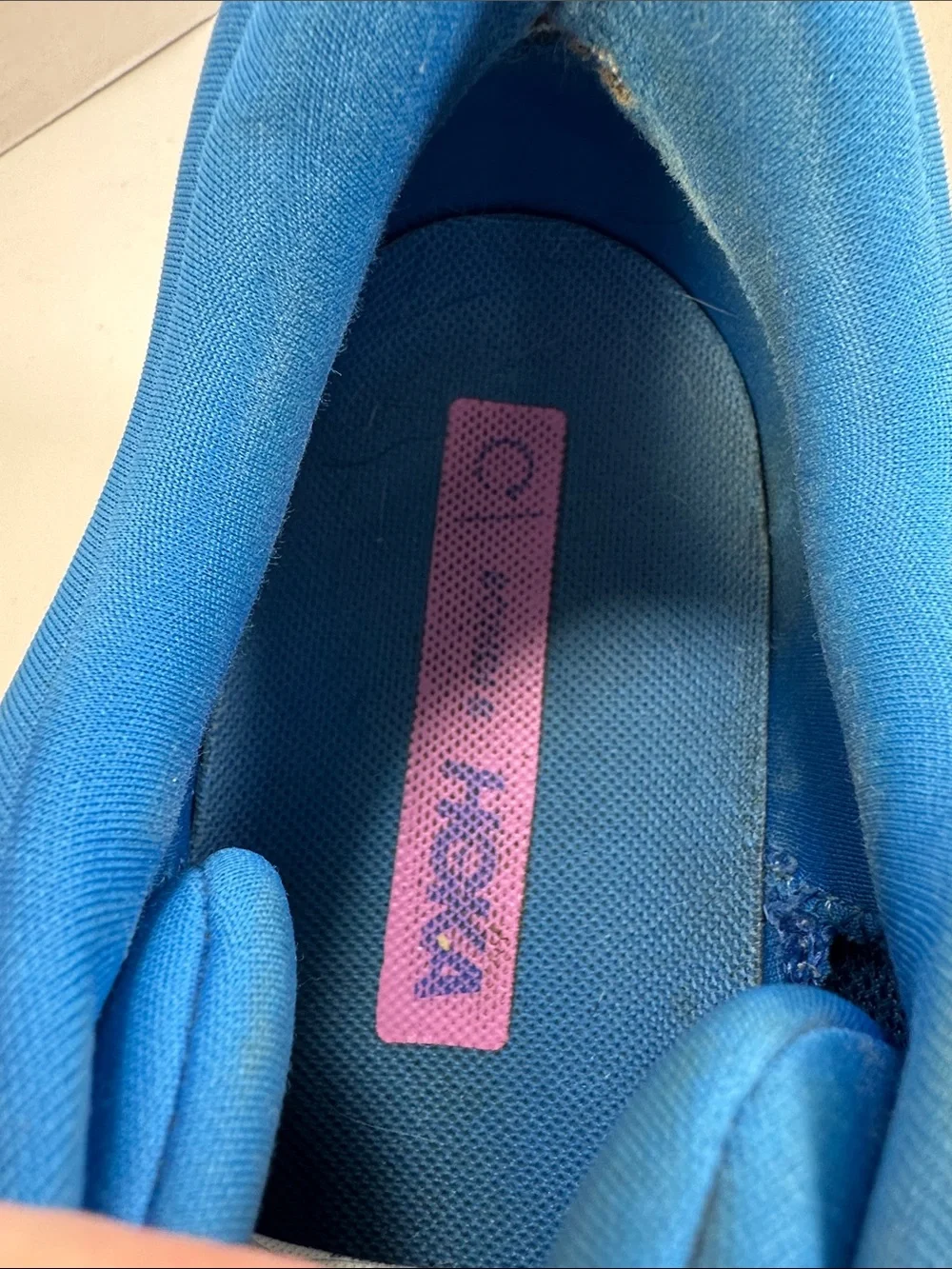Hoka Bondi 8 Women's Blue Running Shoes Size 9 Pink Cream Midsole